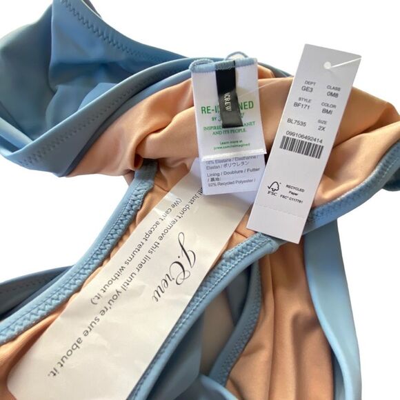 J Crew Blue Mist Crossover Cheeky Bikini Bottom Sz 2X NWT - Picture 5 of 10